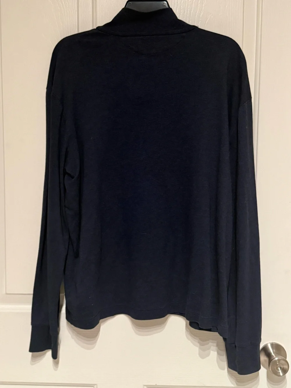 Ralph Lauren Navy Quarter-Zip Long Sleeve Polo - XL